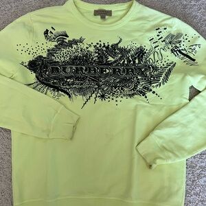 Burberry London, neon green sweatshirt!
